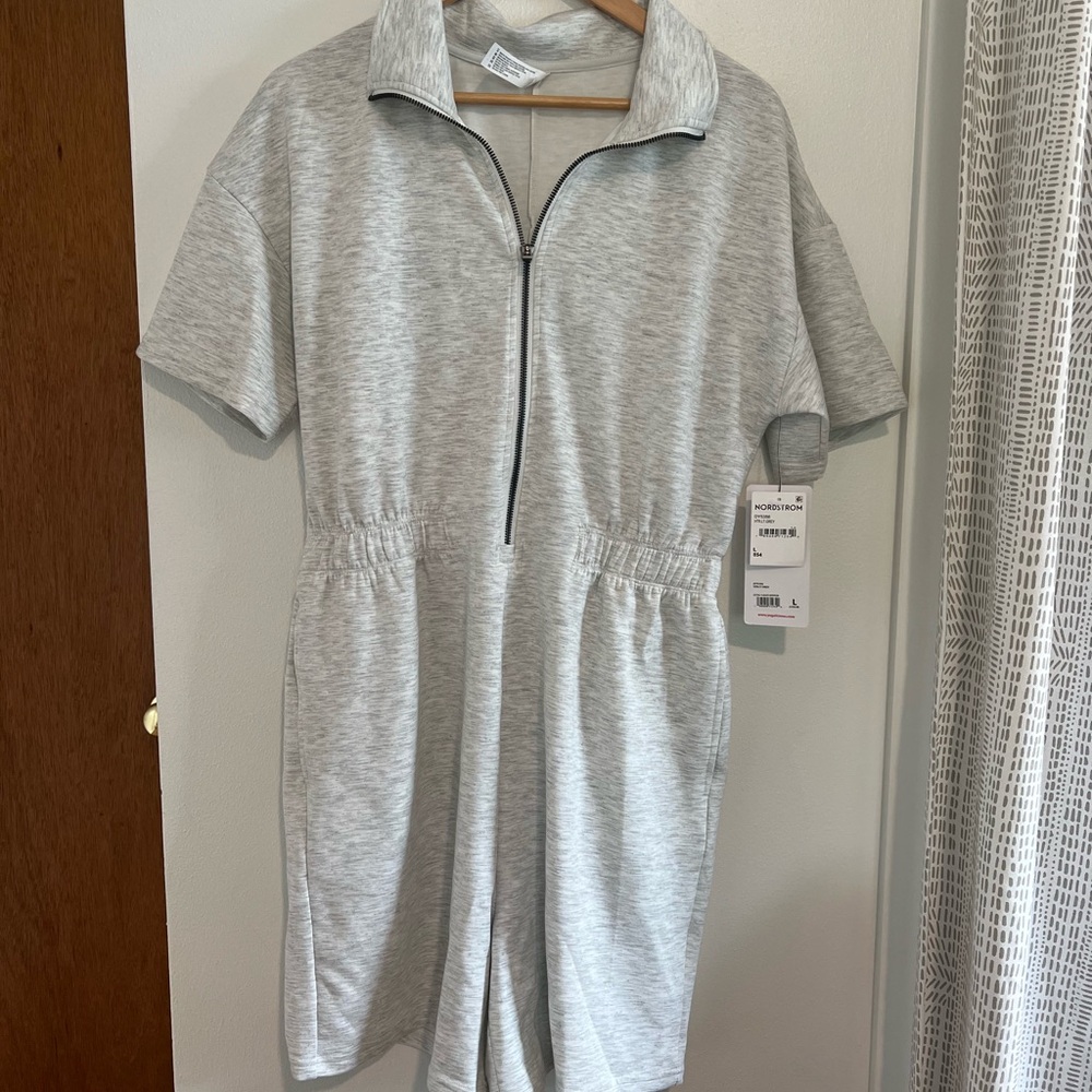 Nordstrom Light Gray Short sleeve Romper